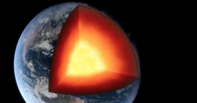 Earth showing the core representation